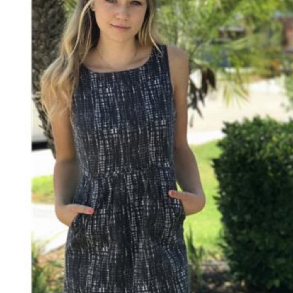 J. Crew Black and White Textured Dress